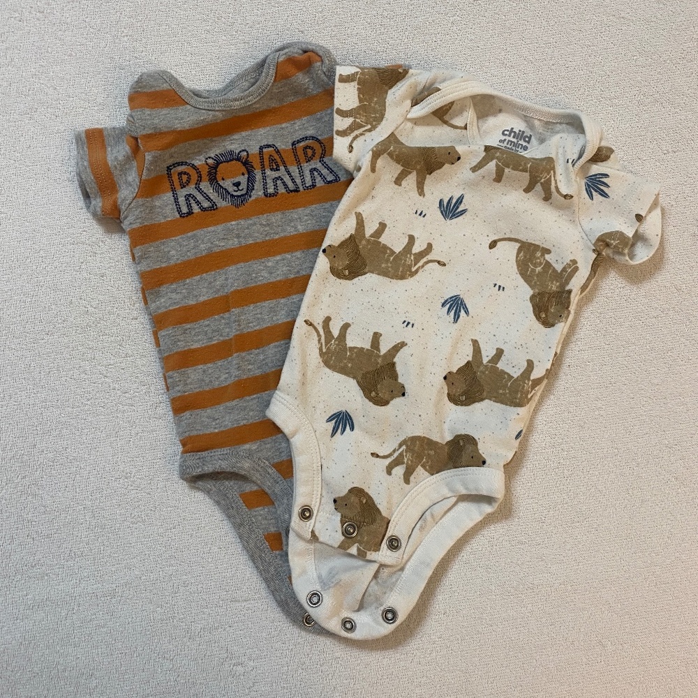 Carter's Child of Mine Baby Boy Bodysuits, Lion, Set of 2